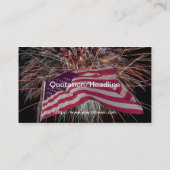 Carte De Visite Drapeau américain et feux d'artifice (Dos)