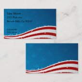 Carte De Visite Drapeau américain Etats-Unis (Devant / Derrière)