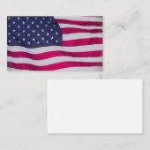 Carte De Visite Drapeau américain flottant dans le vent (Devant / Derrière)