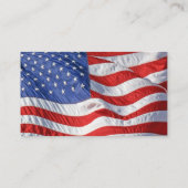 Carte De Visite Drapeau américain, flottant dans le vent (Dos)