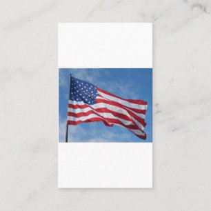 Carte De Visite Drapeau américain flottant sur un ciel bleu