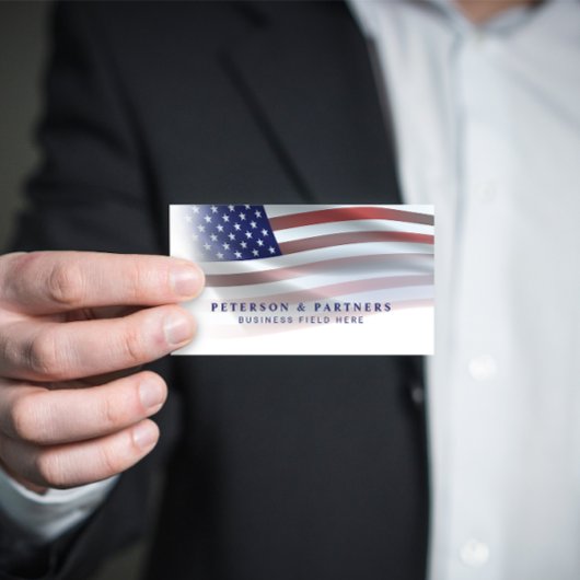 Carte De Visite Drapeau américain | Gradation transparente | Blanc