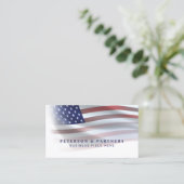 Carte De Visite Drapeau américain | Gradation transparente | Blanc (Debout devant)