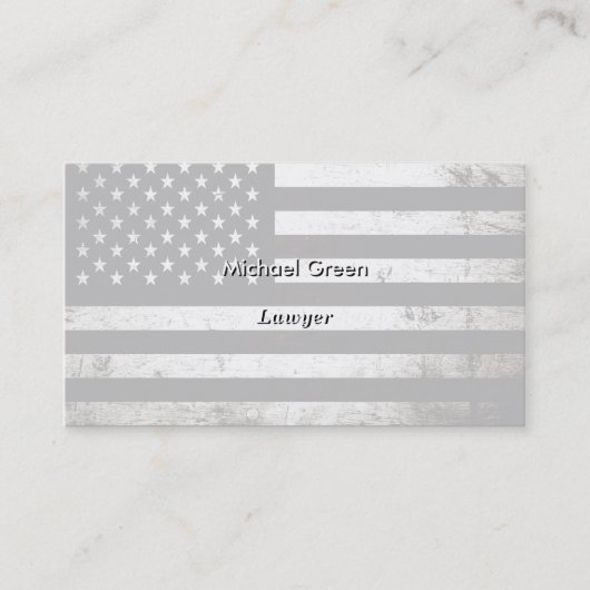 Carte De Visite Drapeau américain grunge noir 2 (Devant)