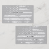 Carte De Visite Drapeau américain grunge noir et blanc (Devant / Derrière)