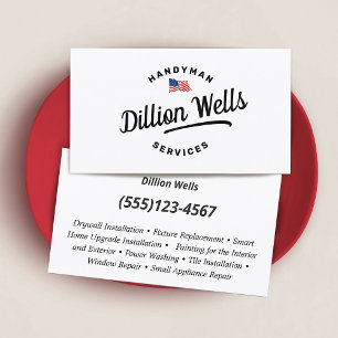 Carte De Visite Drapeau américain Handyman Carpenter