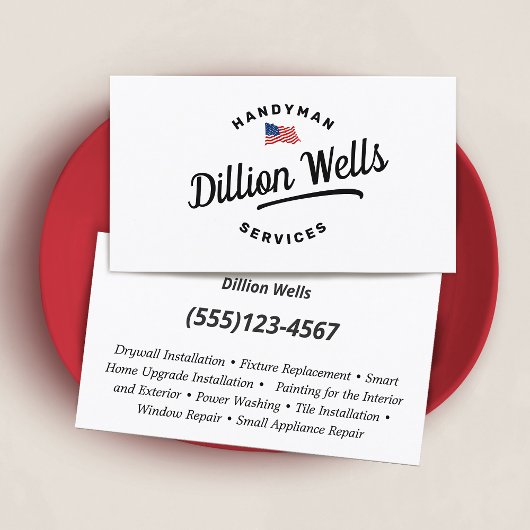 Carte De Visite Drapeau américain Handyman Carpenter