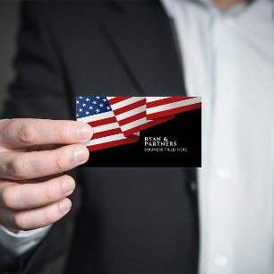 Carte De Visite Drapeau américain Insigne Pop Art Black