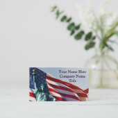 Carte De Visite Drapeau américain - Lady Liberty (Debout devant)