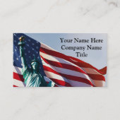 Carte De Visite Drapeau américain - Lady Liberty (Devant)