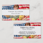 Carte De Visite Drapeau américain Lady Liberty Independence (Devant / Derrière)