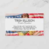 Carte De Visite Drapeau américain Lady Liberty Independence (Dos)