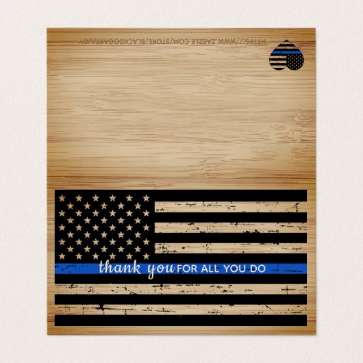 Carte De Visite Drapeau américain Merci (Extérieur déplié)