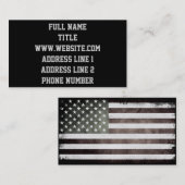 Carte De Visite Drapeau américain noir et blanc (Devant / Derrière)