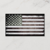 Carte De Visite Drapeau américain noir et blanc (Dos)
