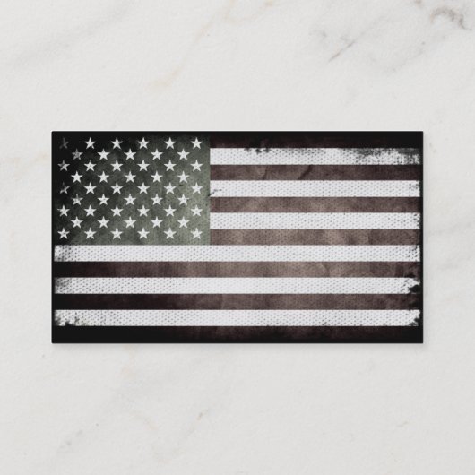 Carte De Visite Drapeau américain noir et blanc (Dos)