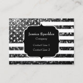Carte De Visite Drapeau américain noir et blanc éclat parties scin (Devant)
