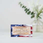 Carte De Visite Drapeau américain Patriotic Rustic Wood USA (Debout devant)
