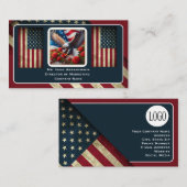 Carte de visite Drapeau Américain Patriotique (Devant / Derrière)