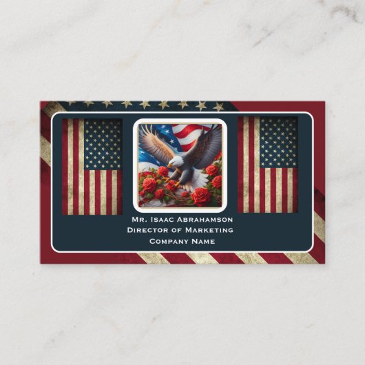 Carte de visite Drapeau Américain Patriotique (Devant)