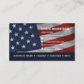 Carte De Visite Drapeau Américain Patriotique Code QR Professionne (Devant)