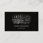 Carte De Visite Drapeau américain paysagiste Code QR (Devant)
