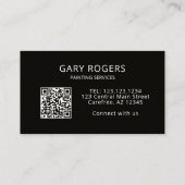 Carte De Visite Drapeau américain peintre QR moderne (Dos)