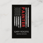 Carte De Visite Drapeau américain peintre QR moderne (Devant)