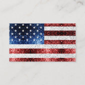 Carte De Visite drapeau américain rouge blanc brillant parties sci (Devant)