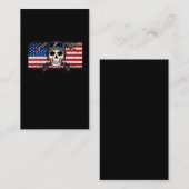 Carte De Visite Drapeau américain Soudage du crâne Métalworking US (Devant / Derrière)