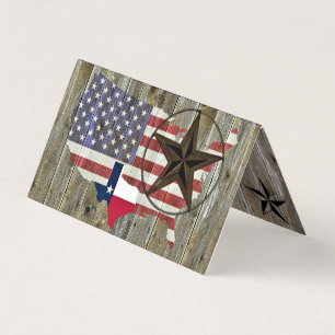 Carte De Visite Drapeau américain Texas Lone Star