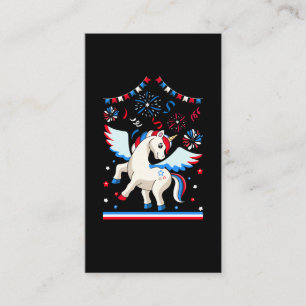 Carte De Visite Drapeau américain Unicorn 4 juillet mignon