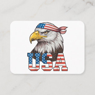 Carte De Visite Drapeau américain USA Hommes Femmes Enfants Aigle
