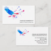 Carte De Visite ** Drapeau American Eagle Rouge Blanc + Bleu États (Devant / Derrière)