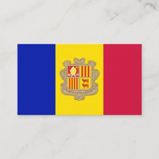 Carte De Visite Drapeau andorran, Drapeau d'Andorre (Devant)