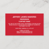 Carte De Visite Drapeau anglais, Drapeau anglais (Dos)