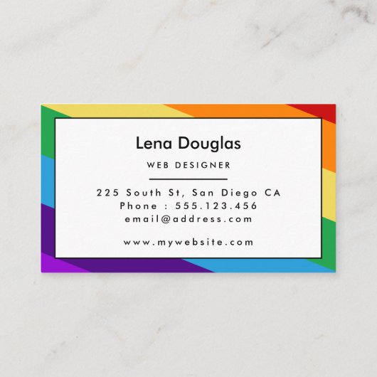Carte De Visite drapeau arc-en-ciel (Dos)