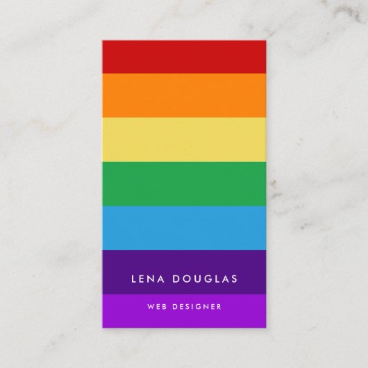 Carte De Visite drapeau arc-en-ciel vertical (Devant)