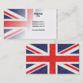 Carte De Visite Drapeau Artistique Pointilliste UK Union Jack (Devant / Derrière)