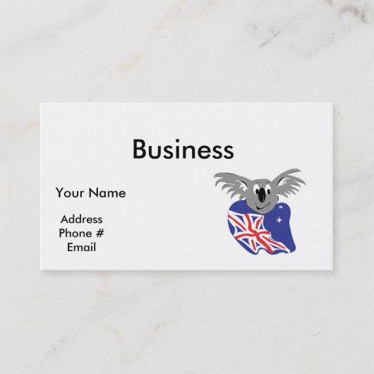 Carte De Visite drapeau australien koala (Devant)
