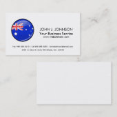 Carte De Visite Drapeau australien rond brillant (Devant / Derrière)