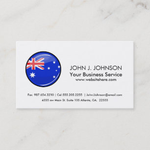 Carte De Visite Drapeau australien rond brillant