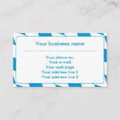 Carte De Visite Drapeau Bavière bleu et blanc Motif (Devant)