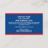 Carte De Visite Drapeau bélizien et armoiries, Drapeau du Belize (Dos)