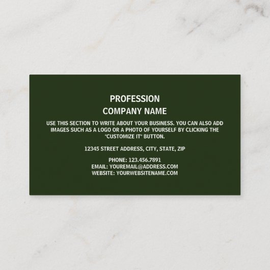 Carte De Visite Drapeau britannique design, drapeau d'Irlande du N (Dos)