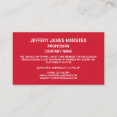 Carte De Visite Drapeau britannique, Drapeau du Royaume-Uni (Dos)