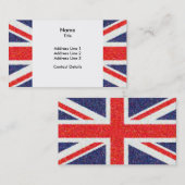 Carte De Visite Drapeau BRITANNIQUE d'Union Jack de Pointillist (Devant / Derrière)