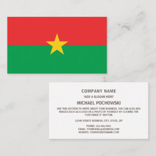 Carte De Visite Drapeau burkinabé, Drapeau du Burkina Faso