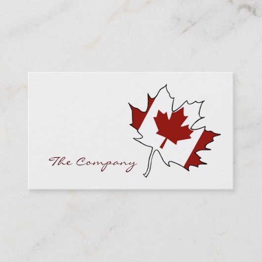 Carte De Visite Drapeau canadien de feuille d'érable, Canada (Devant)