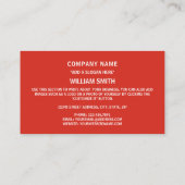 Carte De Visite Drapeau canadien, drapeau du Canada (Dos)